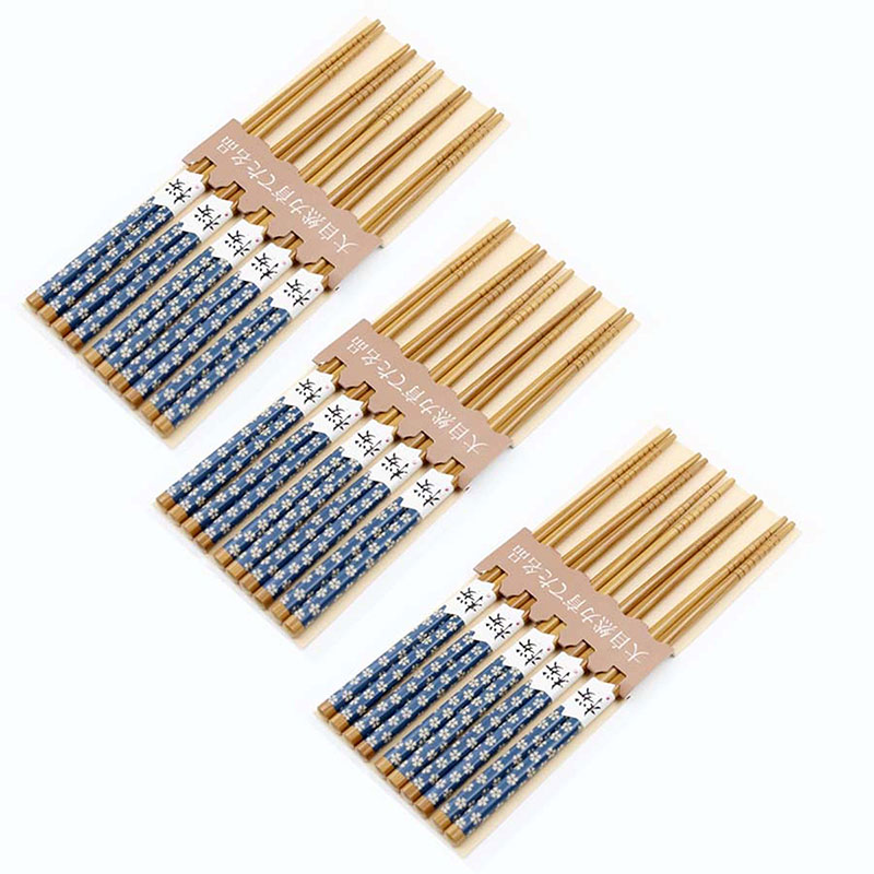 Bộ 5 đũa mẫu hoa xanh