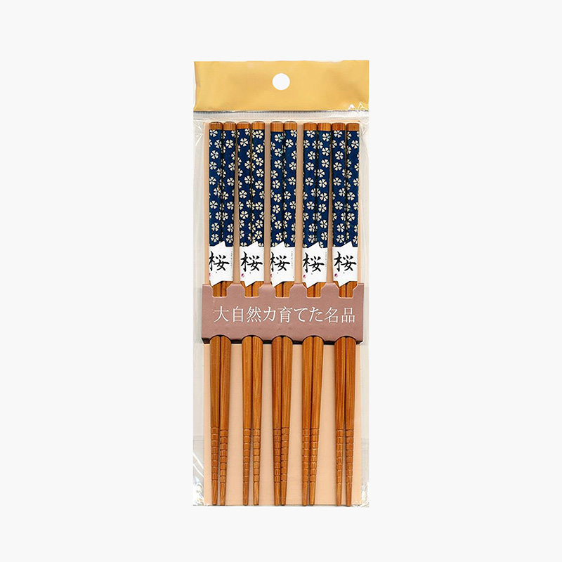 Bộ 5 đũa mẫu hoa xanh