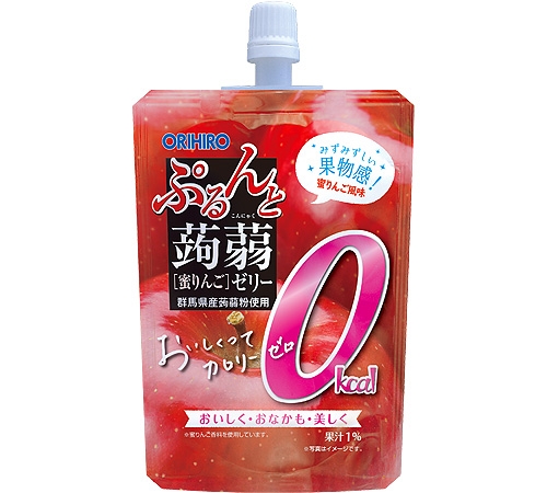 Thạch vị mật ong táo không calo dạng túi đứng Orihiro Konnyaku Jelly 130g
