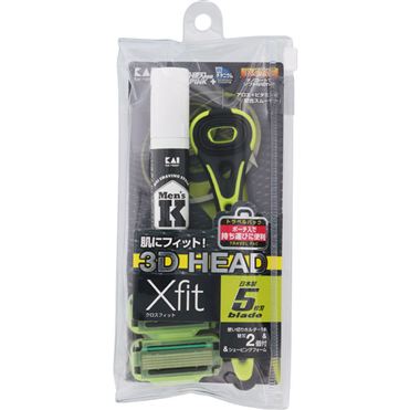 Set dao cạo 5 lưỡi kép KAI (1 thân, 2 lưỡi, 1 hộp kem cạo)