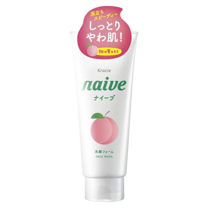 Sữa rửa mặt Kracie Naive chiết xuất lá đào cho da khô 130g