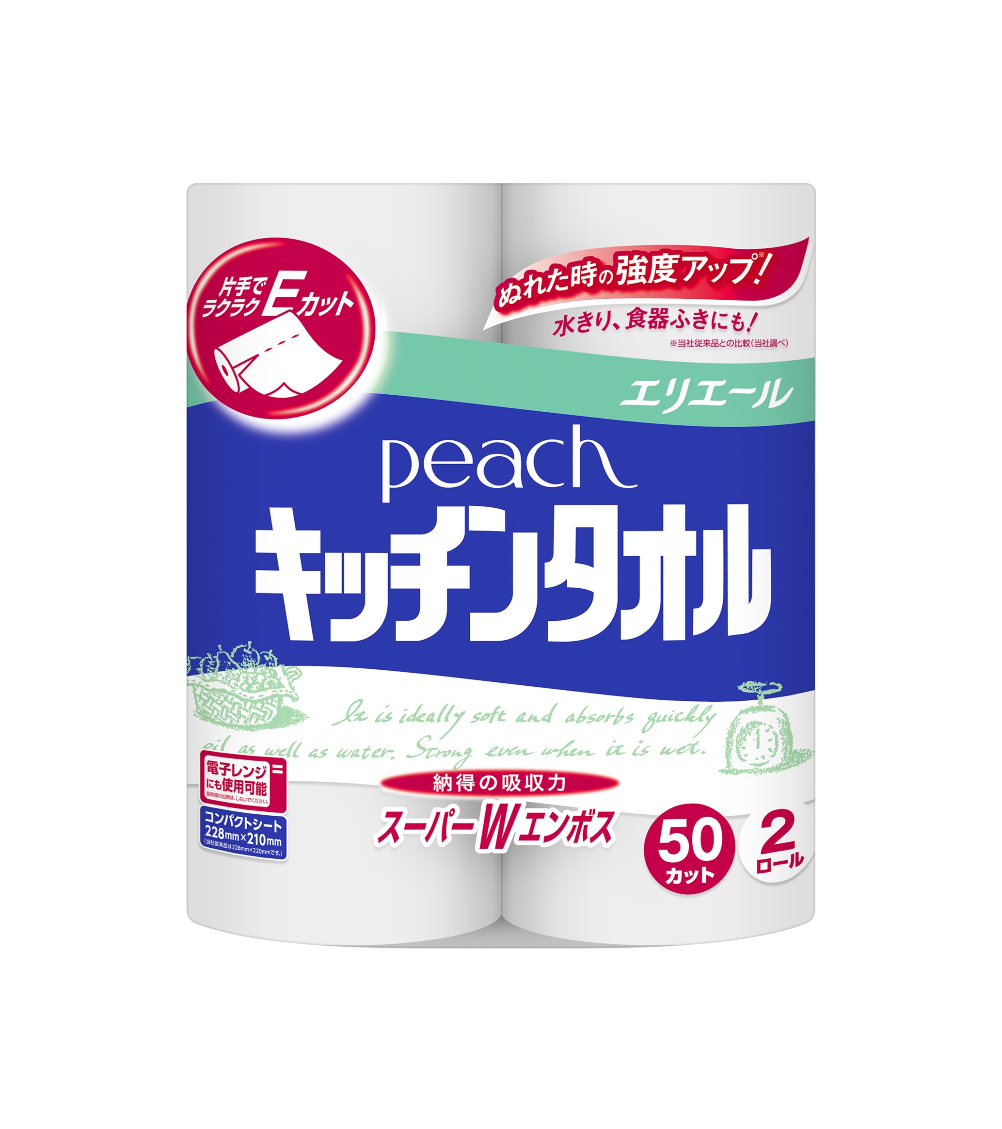 Giấy vệ sinh bếp Elleair Peach set 2 cuộn