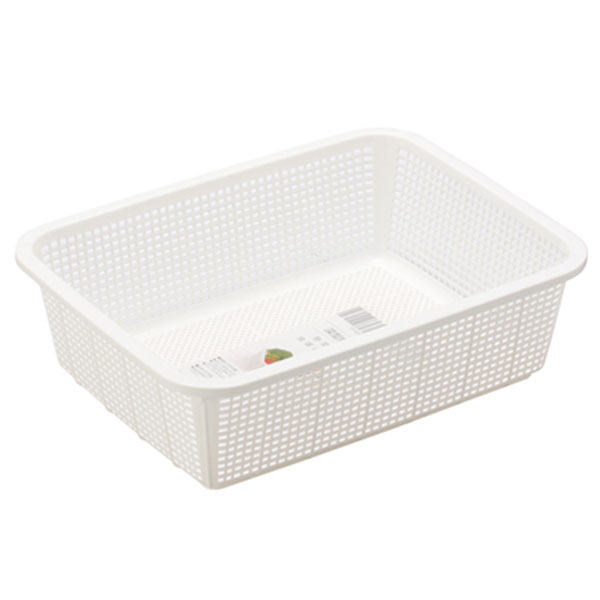Rổ nhựa Inomata hình chữ nhật - trắng