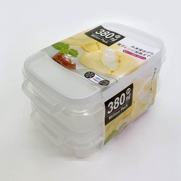 Set 2 hộp nhựa Yamada 380ml - trắng