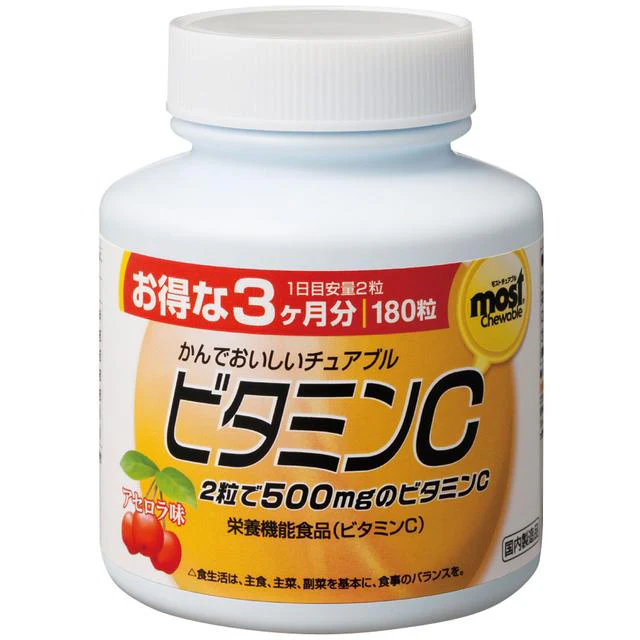 Viên nhai bổ sung Vitamin C Orihiro Most Chewable 180 viên (Vị Cherry)