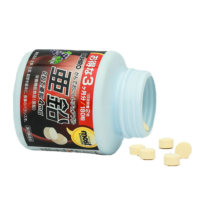 Viên nhai bổ sung Kẽm Orihiro Most Chewable 180 viên (Vị nho)