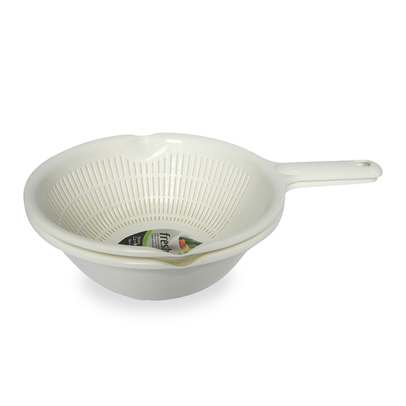 Bộ chậu rổ Sanada có tay cầm - trắng