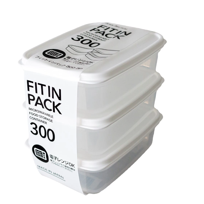 Set 3 hộp nhựa Sanada 300ml - trắng