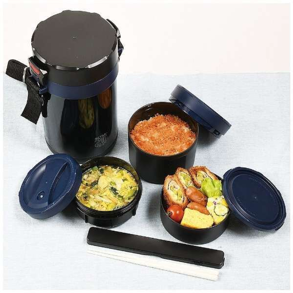 Cà Men / hộp cơm giữ nhiệt 3 ngăn Pearl Metal Octas 18