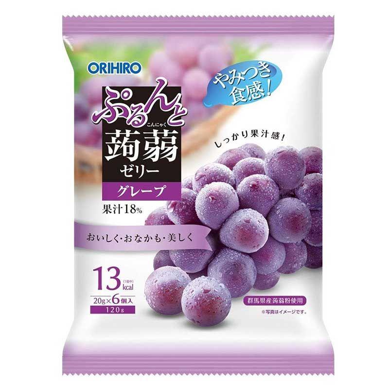 Thạch Orihiro hoa quả 6 chiếc x 20g (nhiều vị) (Vị nho xanh 120g)