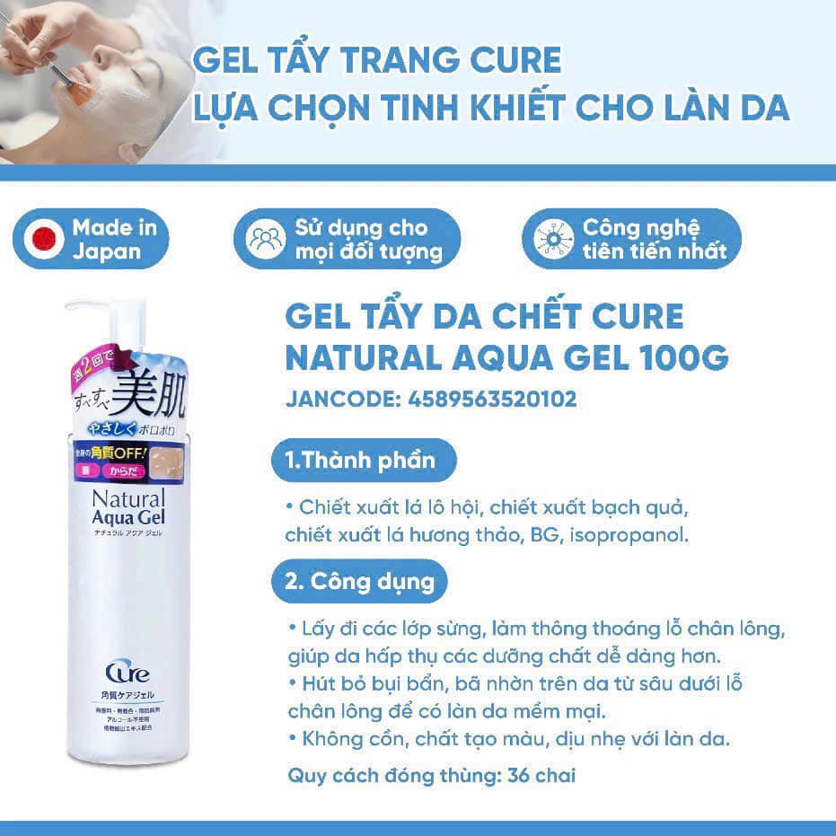 Gel tẩy da chết Cure Nature Aqua 250g