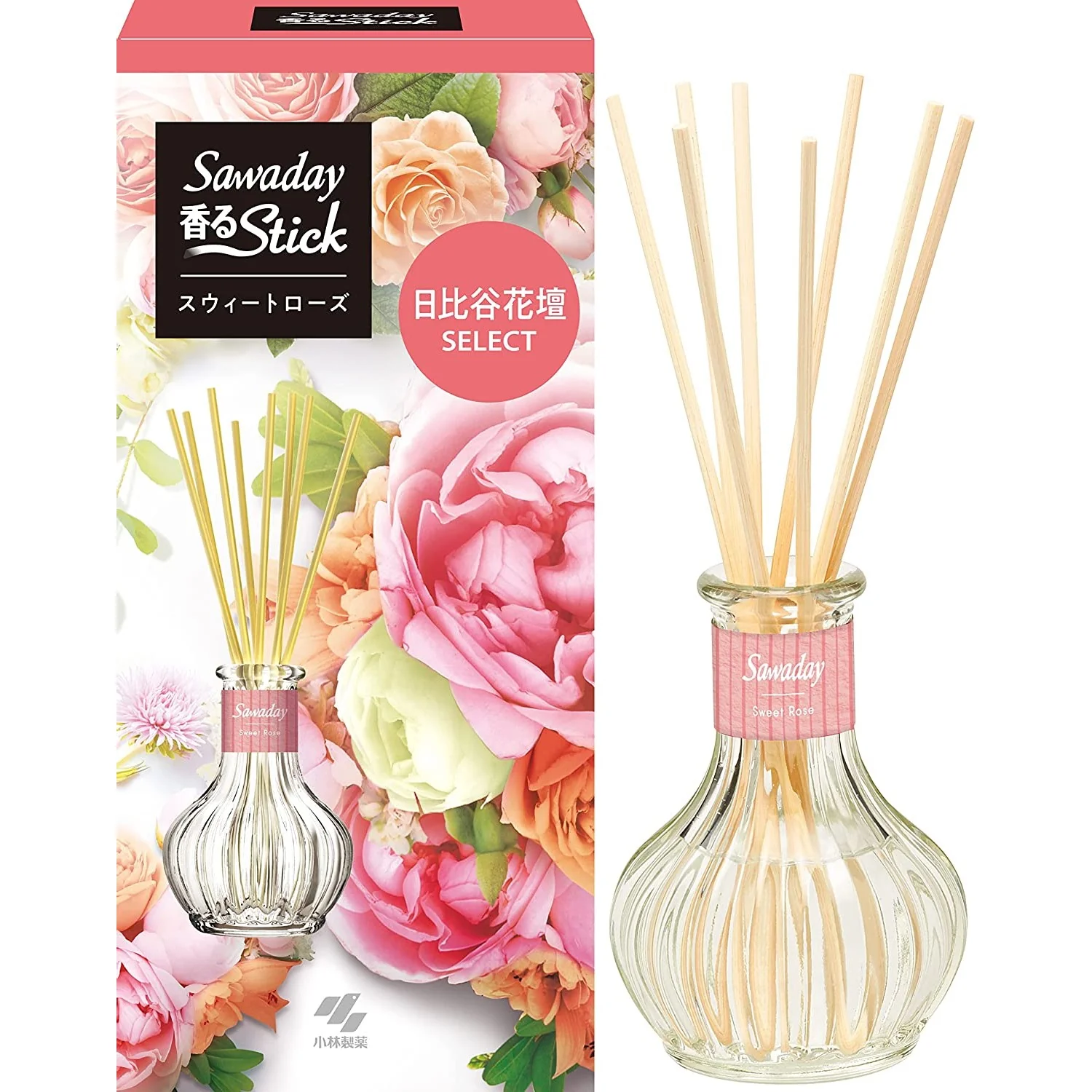 Cắm thơm phòng Sawaday Stick hương hoa 70ml (3 loại) (Hương hoa hồng (Hồng))