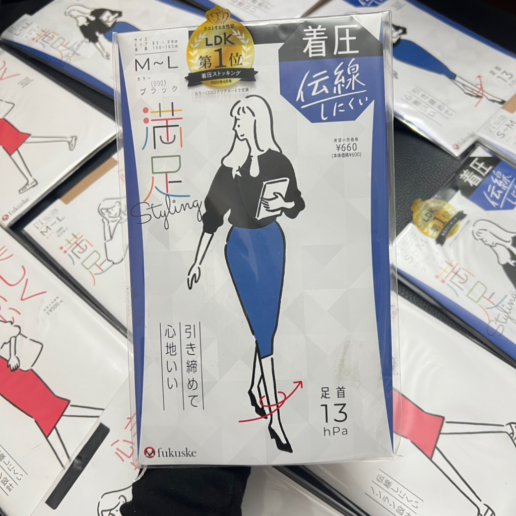 Quần tất Fukuske - Bó - Che khuyết điểm 10D màu đen size M-L