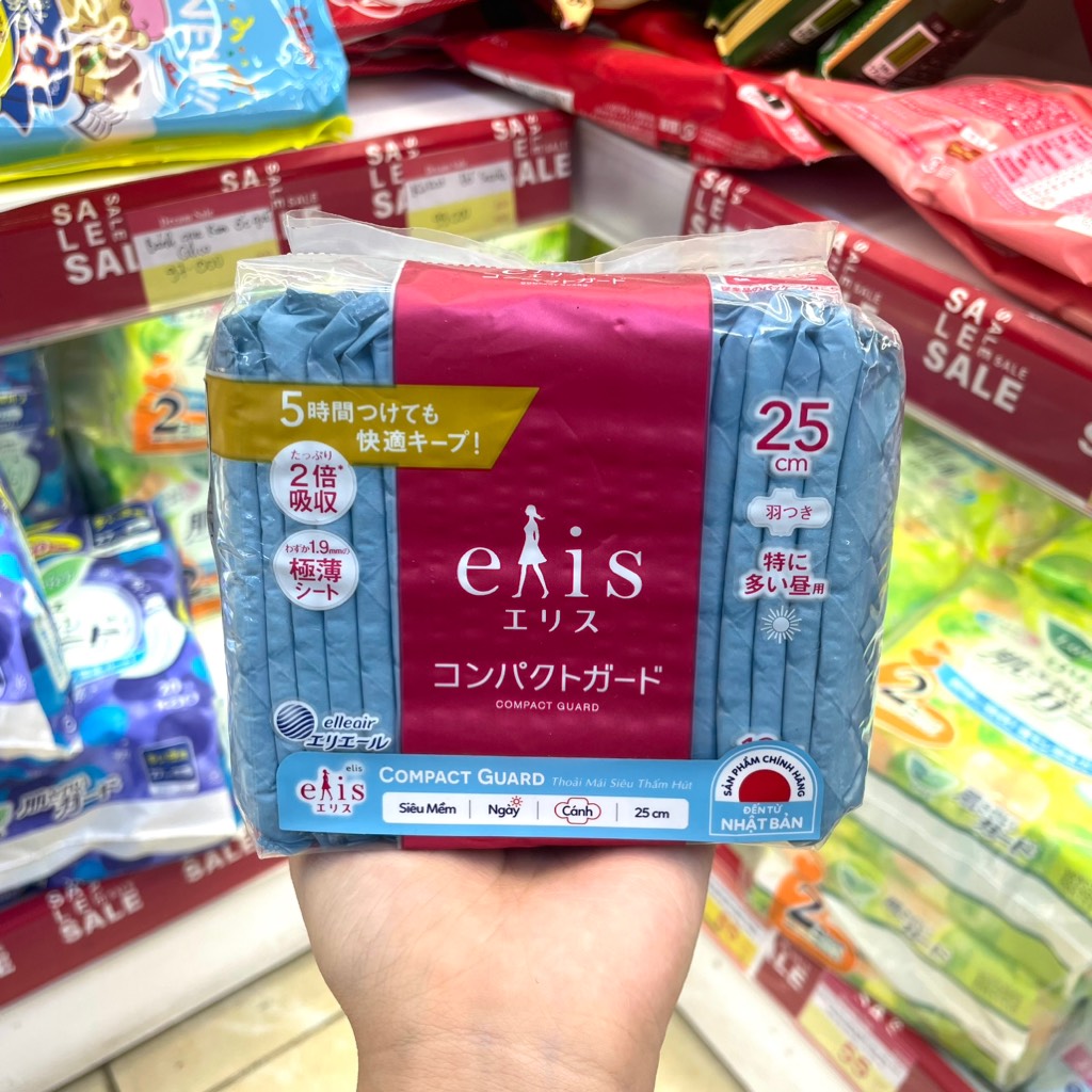 Băng vệ sinh siêu mỏng có cánh Elis Compact 25cm (19 miếng)
