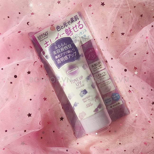 Kem chống nắng Kose Suncut Tone Up UV Essence Waterproof SPF 50+ PA++++ 80g