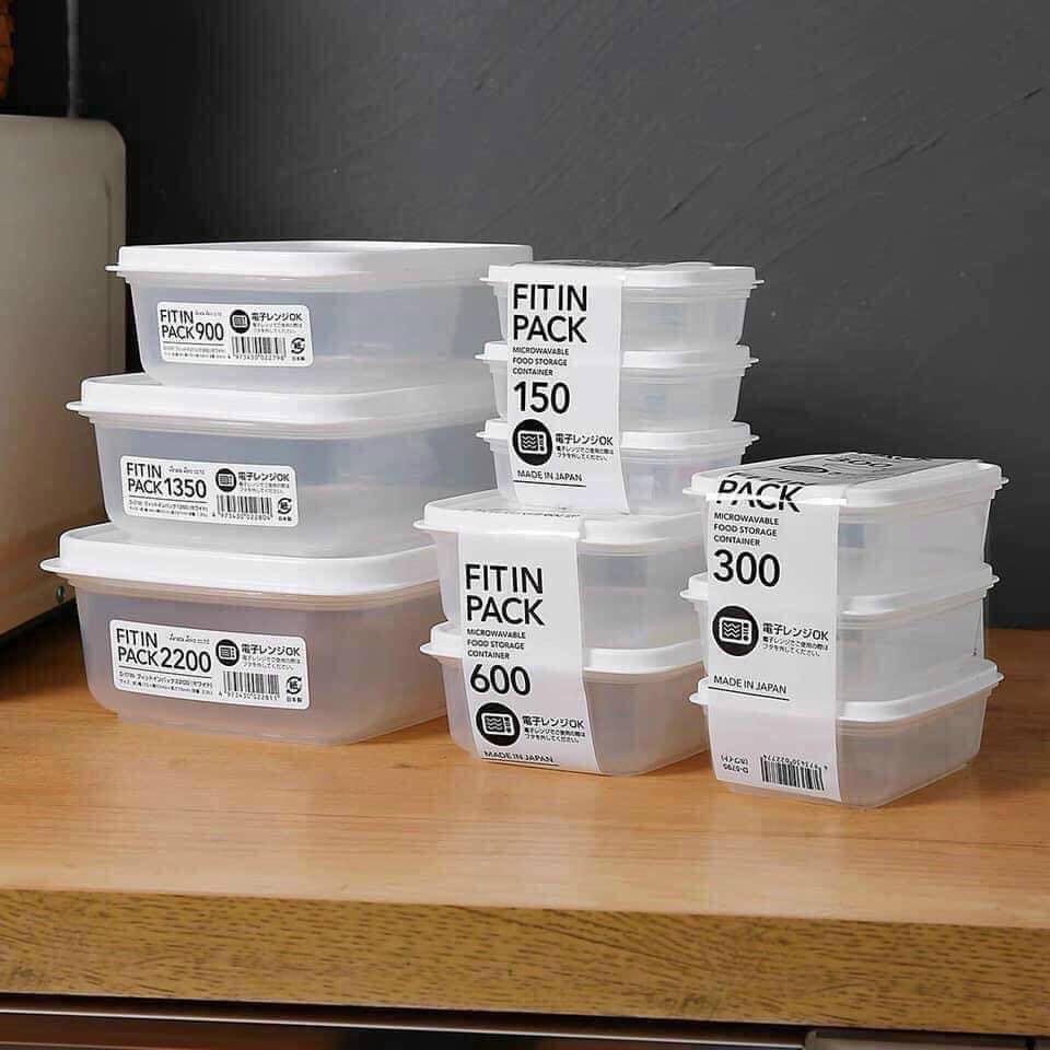 Set 3 hộp nhựa Sanada 300ml - trắng