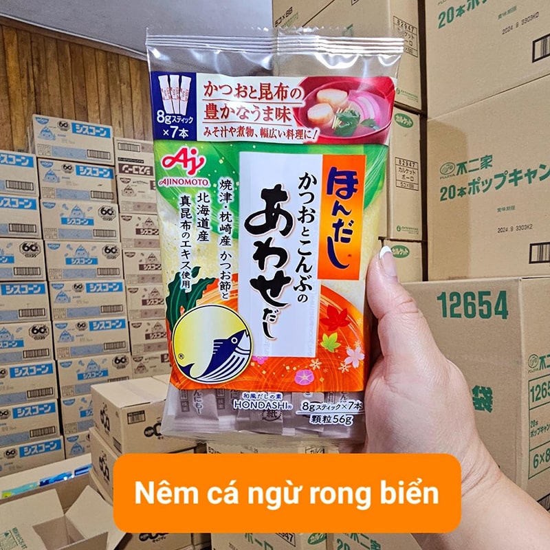 Bột nêm Ajinomoto vị cá ngừ, rong biển 56g
