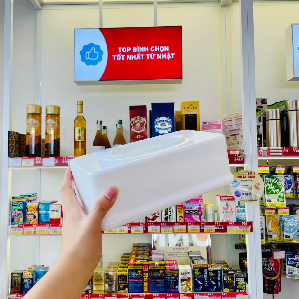 Hộp đựng khăn giấy Inomata Tissue Case - White