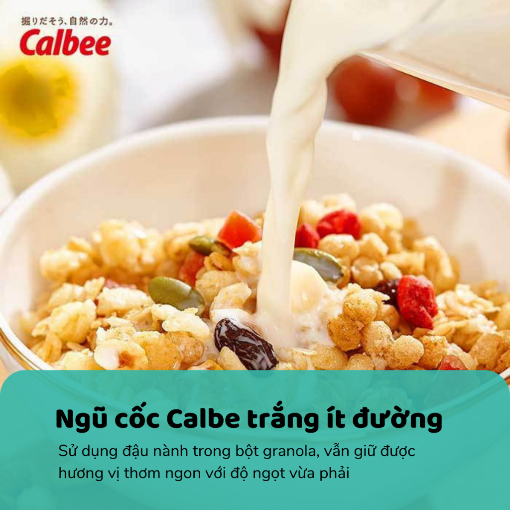 Ngũ cốc Calbee ít đường 600g (trắng)