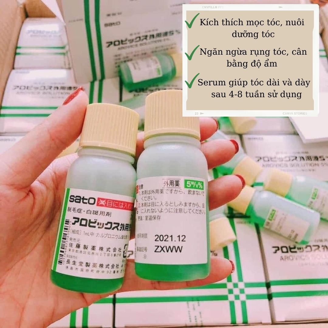 Tinh chất bôi kích thích mọc tóc Sato Arovics Solutions 5% thảo dược 30ml