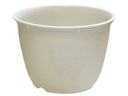 Chậu trồng cây, hoa Yamada 24cm -trắng