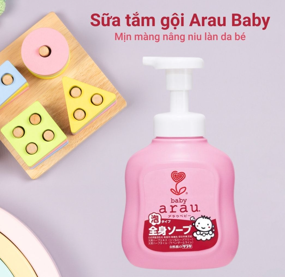 Sữa tắm gội thảo mộc Arau chai 450 ml
