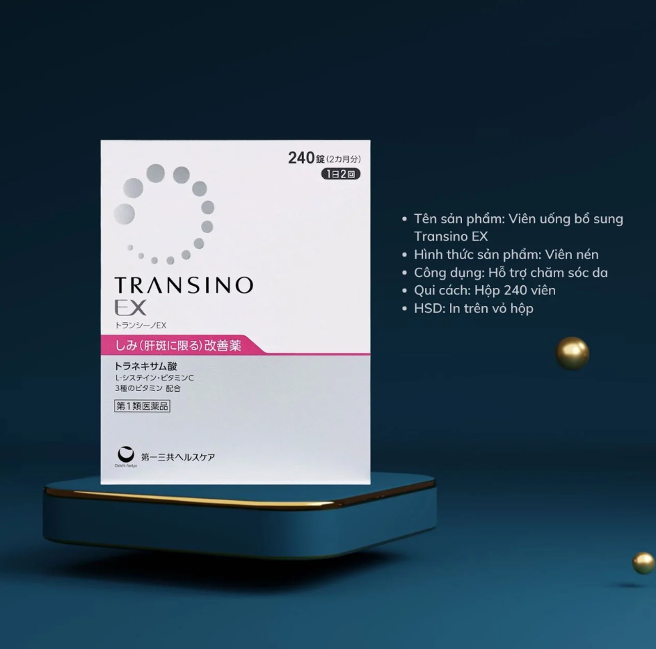 Viên uống trị nám Transino Whitening EX trắng da hộp 240 viên