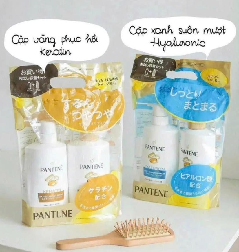 Dầu gội xả Pantene PRO-V (dầu gội 270ml+ dầu xả 270g) - màu vàng