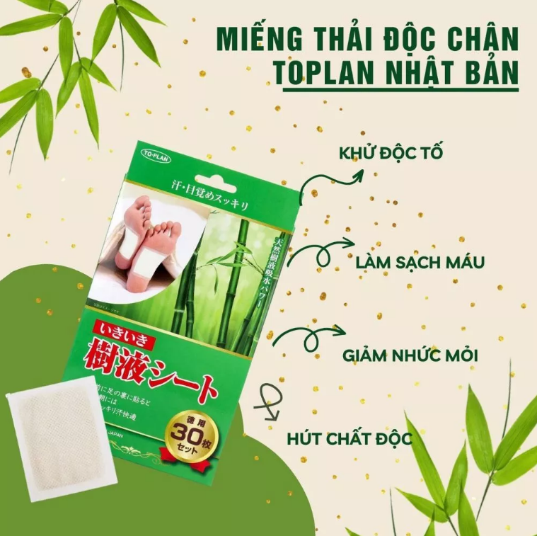 Miếng dán thải độc chân to-plan kenko sheet 30 miếng Nhật Bản