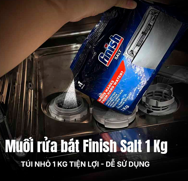 Muối rửa bát Finish 1kg cho máy rửa bát