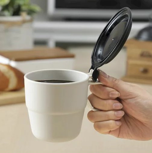 Cốc uống nước có nắp Inomata 360ml - Màu trắng