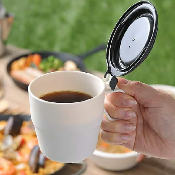 Cốc uống nước có nắp Inomata 360ml - Màu trắng