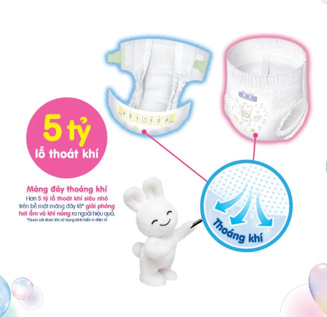 Bỉm Merries tã dán size M 52+2 miếng