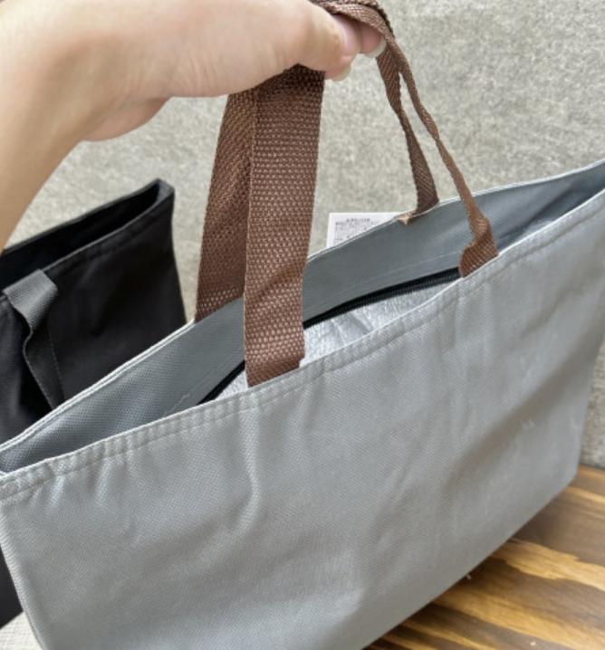 Túi đựng hộp cơm giữ nhiệt dáng ngang (màu xanh ghi)