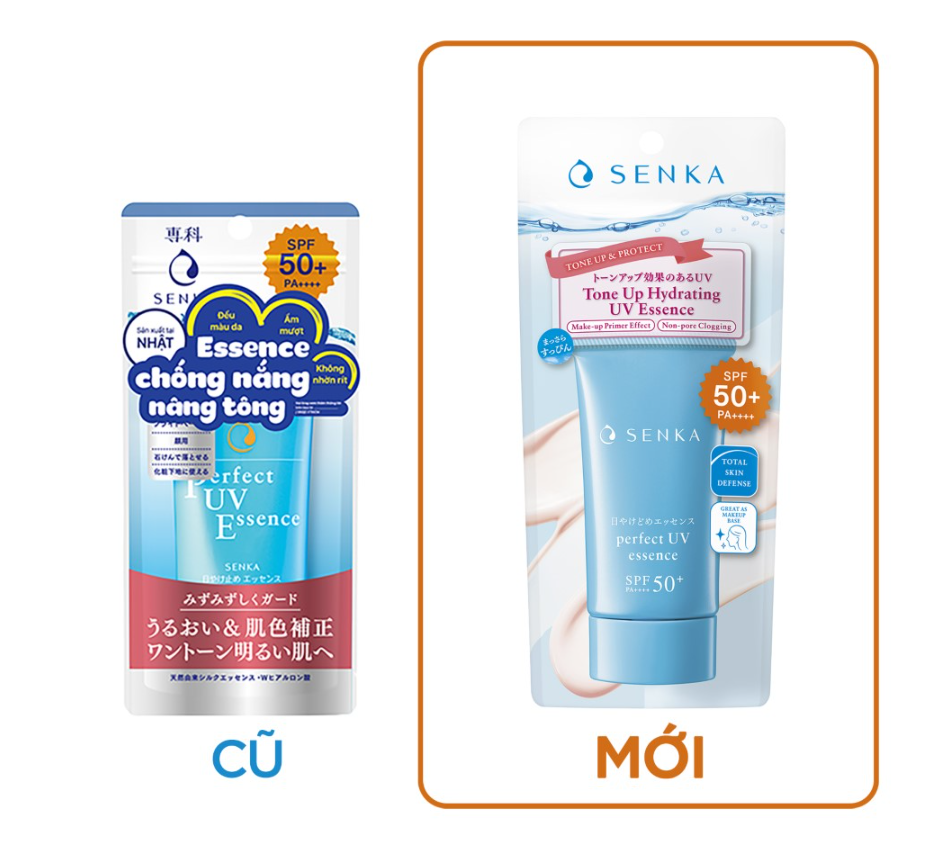 Tinh Chất Chống Nắng Senka Perfect UV Essence Nâng Tông Sáng Mượt Da Dầu 50g