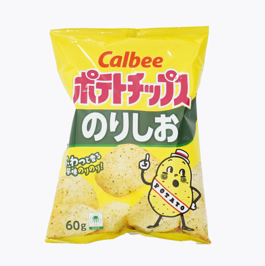 Snack Calbee khoai tây chiên vị muối rong biển 60g