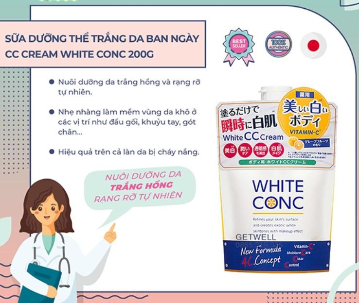 Kem dưỡng thể White Conc dưỡng trắng toàn thân 200g