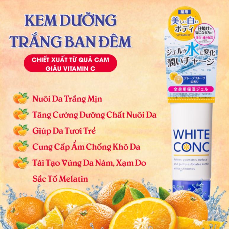Kem dưỡng thể White Conc Watery Cream dưỡng trắng da dành cho ban đêm tuýp 90g