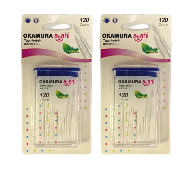 Tăm nhựa Okamura hộp 120 cây