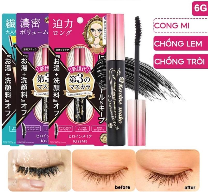 Mascara Kissme Heroine dài và cong mi 6g  (Dài cong)