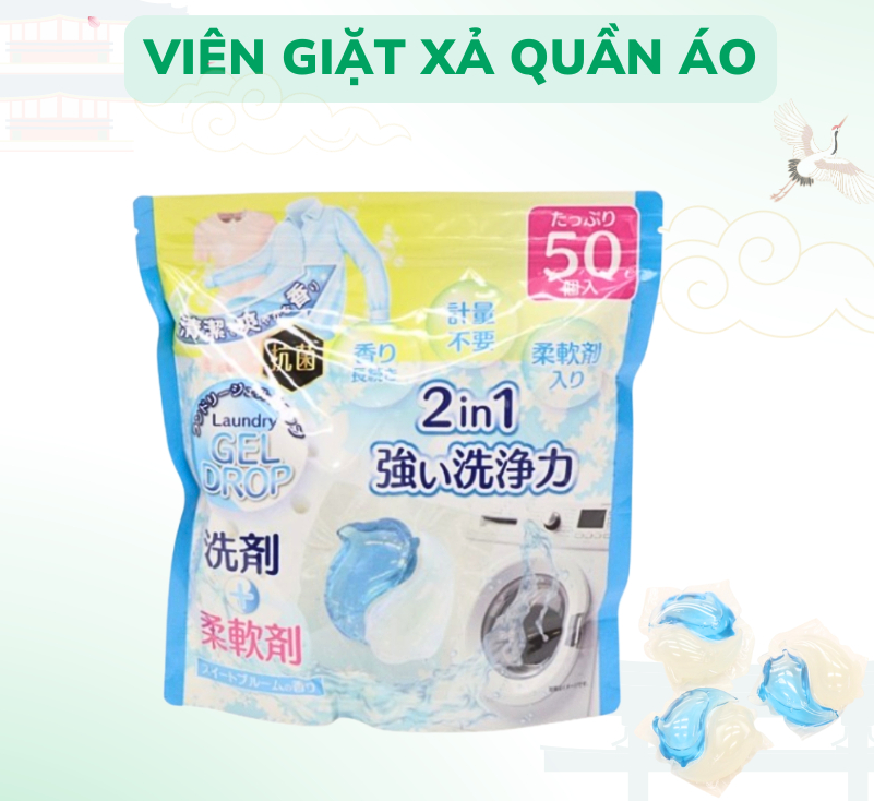 Viên giặt xanh trắng (dạng lỏng) 30 viên HIRO