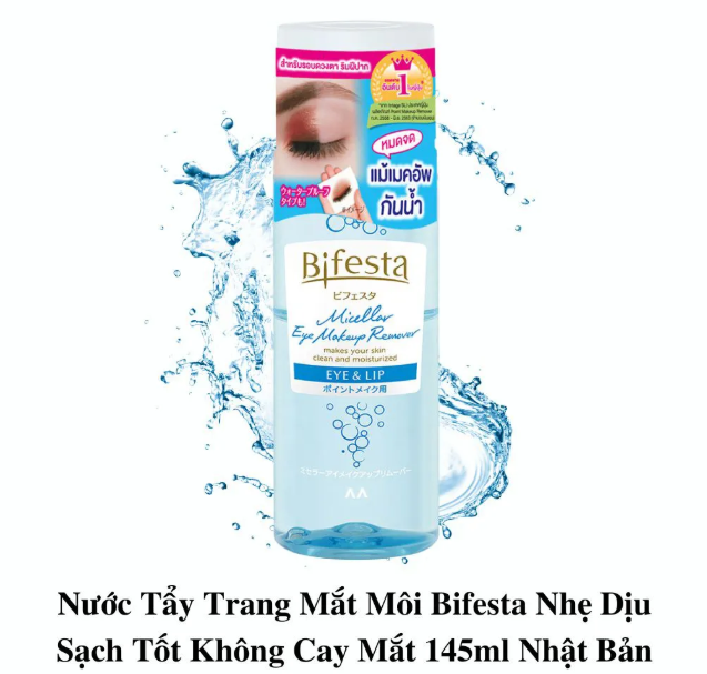 Nước tẩy trang mắt & môi Bifesta Micellar Eye & Lip Remover 145ml
