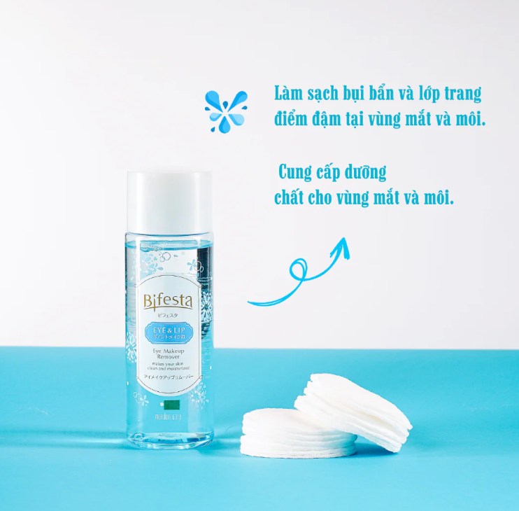 Nước tẩy trang mắt & môi Bifesta Micellar Eye & Lip Remover 145ml