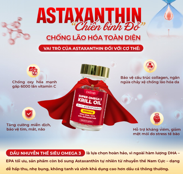 Viên uống dầu nhuyễn thể Super Omega 3 Krill Oil 2000mg Eikenbi 60 viên