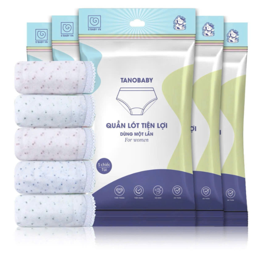 Set 5 quần lót tiện lợi TANOBABY (Dùng một lần) (Size XL hoặc L)