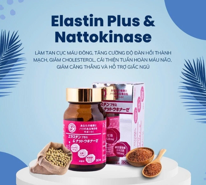 Viên uống hỗ trợ bền thành mạch, ngừa tai biến Hokoen Elastin + Nattokinase