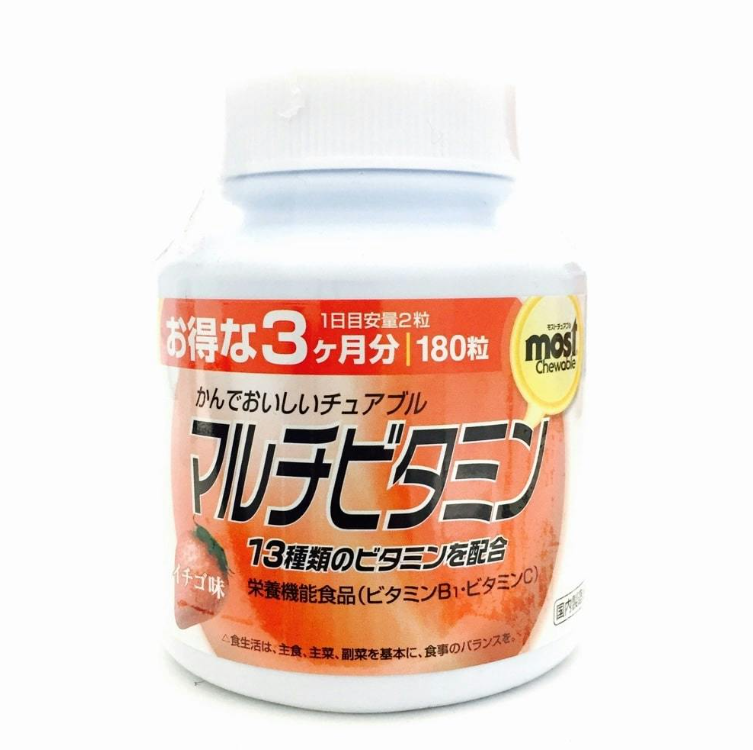 Viên nhai vitamin tổng hợp vị dâu Orihiro 180 viên