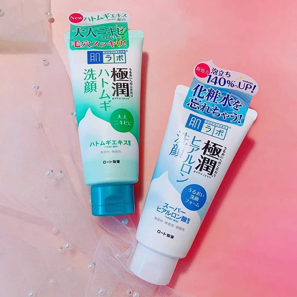 Sữa rửa mặt dưỡng ẩm Hadalabo Gokujyun tuýp 100g dưỡng ẩm cho da thường da khô