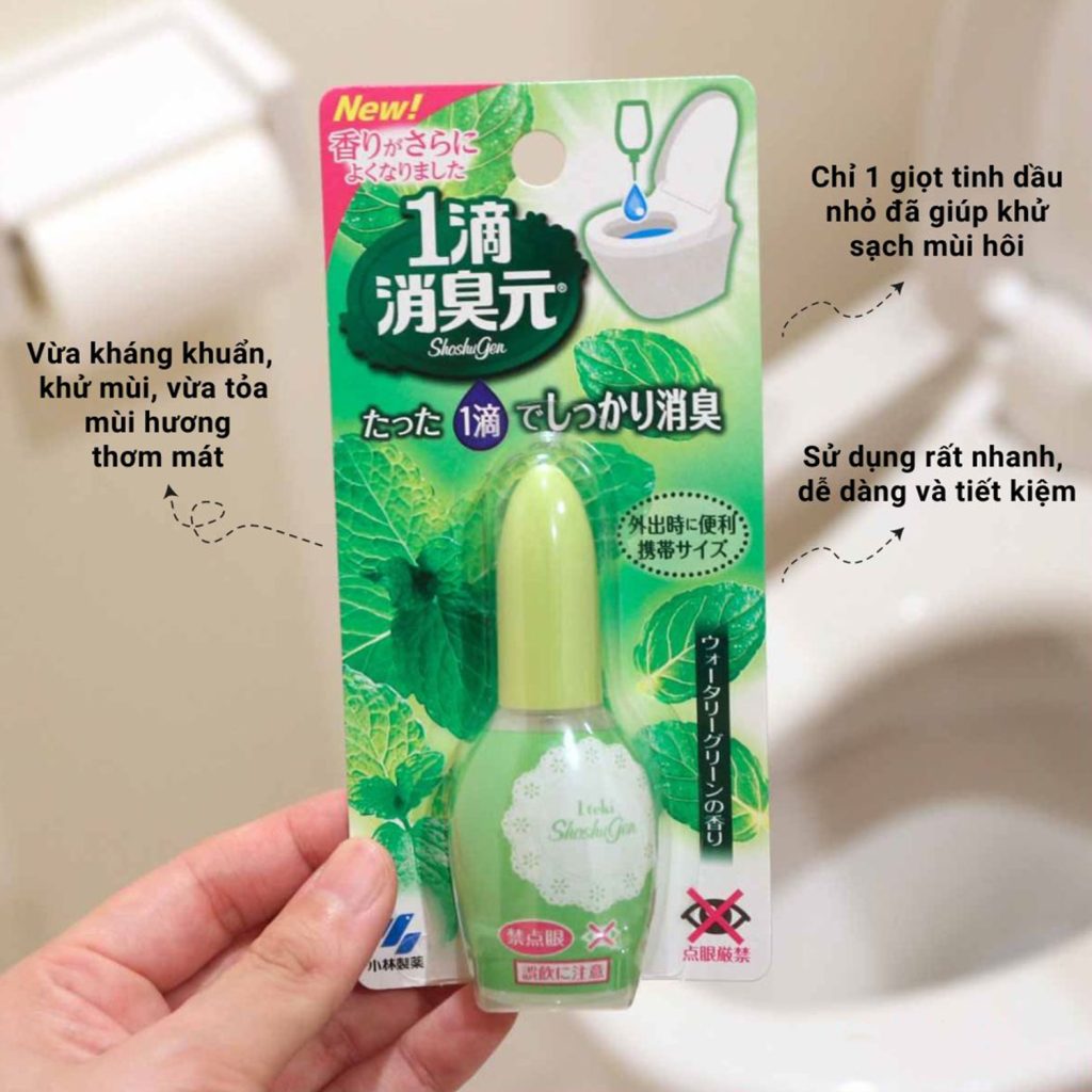 DUNG DỊCH NHỎ GIỌT KHỬ MÙI TOILET HƯƠNG BẠC HÀ TƯƠI MÁT KOBAYASHI