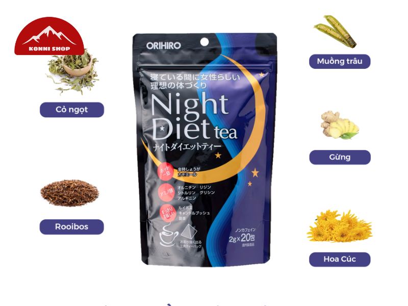 Trà giảm cân Orihiro Night Diet 24 gói